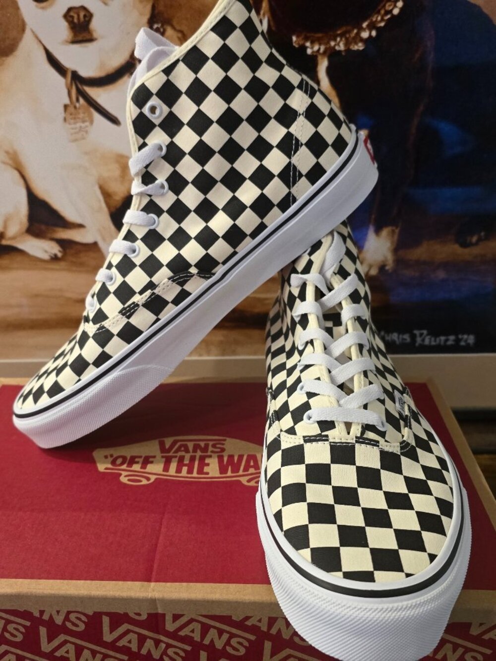 Vans Authentic High 2.0 Checkerboard Shoes Sneakers VN000E8HBMW Mens Sz 10 NEW